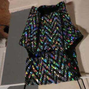 Sequin Mini Skirt - Black Multicolor